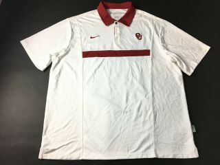 Nike Oklahoma University Mens White Short Sleeve Polo Shirt Size 2xl