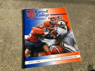 1996 Carroll College (waukesha Wisconsin) Ncaa Football Yearbook