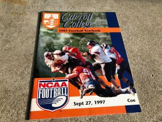 1997 Carroll College (waukesha Wisconsin) Ncaa Football Yearbook