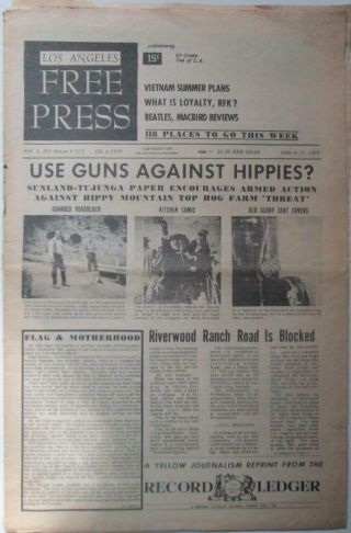 Los Angeles Press.  Hog Farm Commune Hippies Underground Newspaper 1967