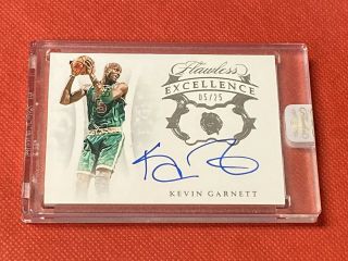 2018 - 19 Flawless Kevin Garnett Encased Jersey Auto 5/25 Celtics