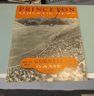 1954 Princeton Tigers Cornell Big Red College Football Game Program Ivy League