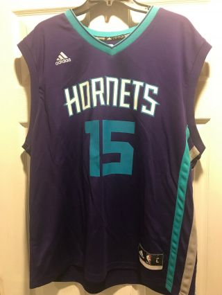 Adidas Charlotte Hornets Kemba Walker 15 Purple Jersey Mens Large L Euc