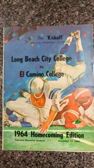 Long Beach City College Vs El Camino Football 1964 Vintage Program J42656