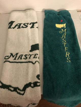 2 Masters Tournament Towels Green/white Augusta National Nwot