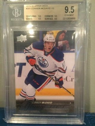 2015 - 16 Ud Connor Mcdavid Young Guns Rc Rookie Bgs 9.  5