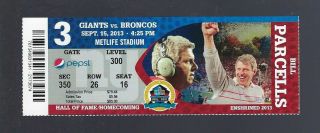 2013 Nfl Broncos @ Giants Full Football Ticket Peyton Manning 60,  000 Yds