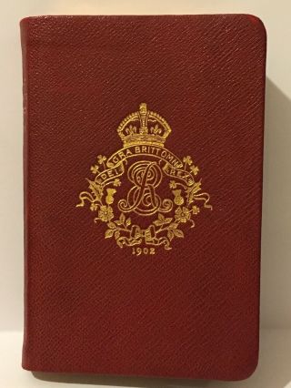 Common Prayer Book For The Coronation Of Edward Vii Queen Alexander1902 & Medal