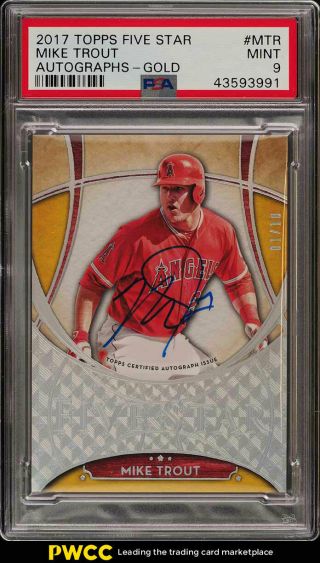 2017 Topps Five Star Gold Mike Trout Auto /10 Mtr Psa 9 (pwcc)