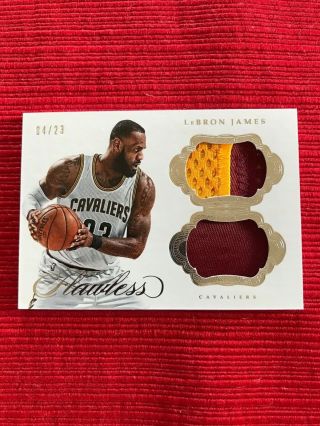 2016 - 17 Panini Flawless Lebron James Dual Patch 04/23 Exquisite Card Steal