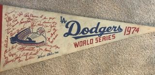 Vintage L.  A.  Dodgers 1974 World Series Felt Pennant