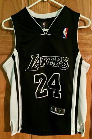 Adidas Los Angeles Lakers Kobe Bryant Swingman Youth Jersey Large Black White