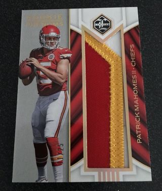 Patrick Mahomes 2017 Panini Limited Rookie Phenoms Jersey Patch Rc 11/25