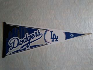 2007 La Dodgers Pennant With Blue Background