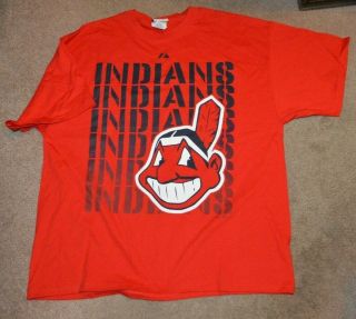 Cleveland Indians Chief Wahoo Majestic Shirt Xl