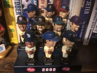 2002 Post Cereal Baseball Mini Bobbleheads Set Of 10 All Stars And Stand