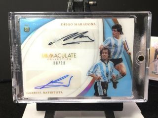 2018 - 19 Immaculate Soccer Diego Maradona / Gabriel Batistuta Dual Auto Gold 8/10