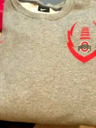 Nike Ohio State Buckeyes Sweatshirt Size Xxl,  Gray,  With Osu And Nike Logo