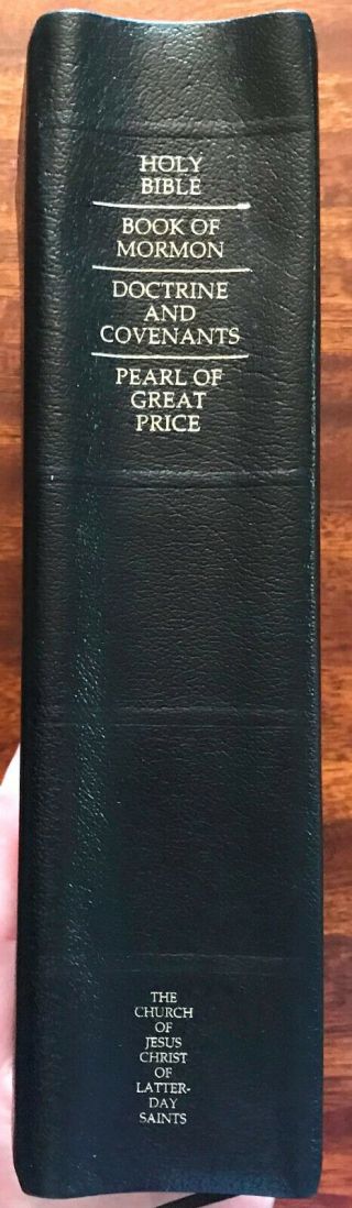 Quad Holy Bible Book Of Mormon Leather Indexed Full Size With Case 2003