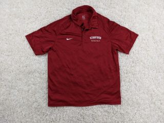 Nike Stanford Cardinal Polo Shirt Mens Large Red White Team Issue Water Polo