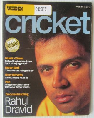 Wisden Asia Cricket February 2002 Issue Rahul Dravid Cover