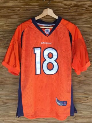 Peyton Manning Denver Broncos Jersey Size 50 Large Orange Reebok Onfield Nfl