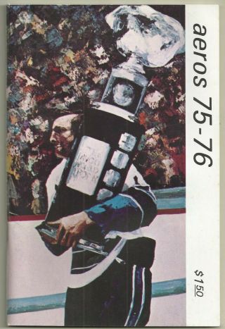 1975 - 76 Houston Aeros Hockey Wha Media Guide