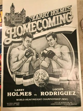 Homecoming Larry Holmes Vs.  Lucien Rodriguez World Championship 83 Boxing Poster