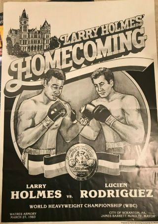 Homecoming Larry Holmes vs.  Lucien Rodriguez World Championship 83 boxing poster 2