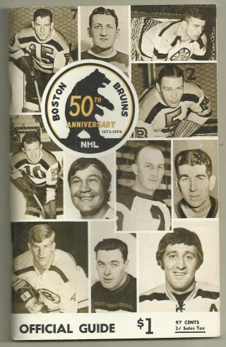 1973 - 74 Boston Bruins Nhl Hockey Media Guide
