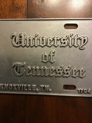 University of Tennessee Knoxville license plate car tag pewter 1794 emphasized 3