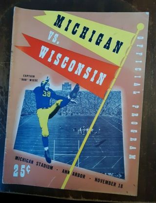 Nov.  18.  1944 University Of Michigan Vs.  Wisconsin Footblall Program