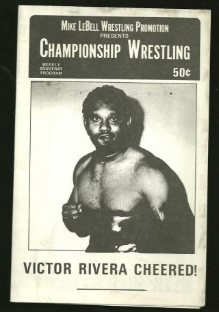 1981 Wrestling Program Olympic Auditorium Victor Rivera Bobo Brazil Mike Lebell