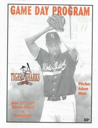 1996 Rhode Island Tiger Sharks Baseball Program - Northeast League Fwil