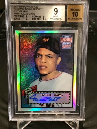 Willie Mays 2001 Topps Archives Reserve Rookie Reprint Refractor Authentic Auto