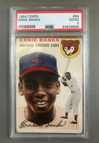 1954 Topps Ernie Banks Cubs 94 Psa 2 - Good