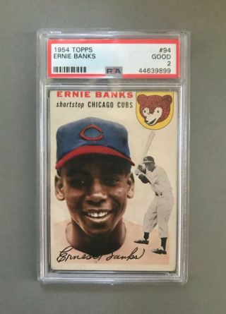 1954 Topps Ernie Banks Cubs 94 PSA 2 - Good 3