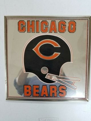 Chicago Bears Metal Framed Team Logo 12 " X 12 " Mirror Rare 1980 