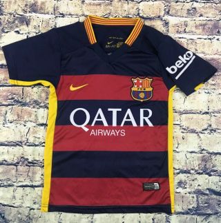 Nike Lionel Messi Fc Barcelona Soccer 10 Jersey 2015 Boys Youth Medium