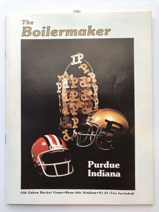 Purdue Vs.  Indiana Football 1980 Program Big Ten Old Oaken Bucket