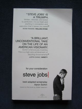Steve Jobs Screenplay 1st Appearance In Book Form - Fassbender,  Winslet Film