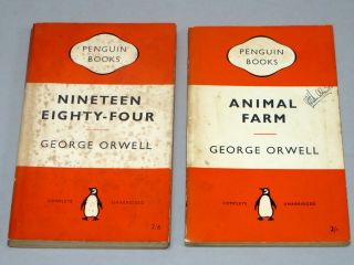 Penguin Books Nineteen Eighty - Four (1956) & Animal Farm (1955) George Orwell
