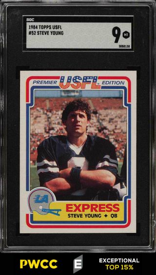 1984 Topps Usfl Steve Young Rookie Rc 52 Sgc 9 (pwcc - E)