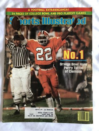 Cover Only January 1982 Sports Illustrated Clemson Tigers Football Ncaa Champs