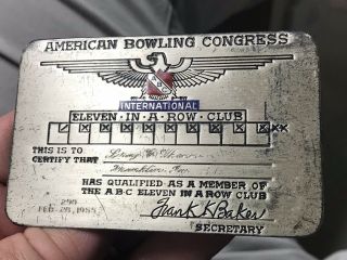 1955 Sterling ABC Eleven In a Row 290 Bowling Card 2