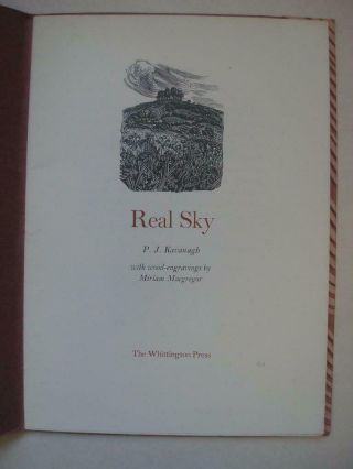 REAL SKY P Kanavagh Whittington Press 1980 Wood engravings Miriam Macgregor 15D 2