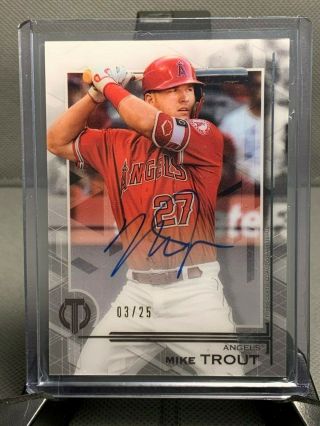 2019 Topps Tribute Mike Trout Auto Ssp 03/25 On Card Angels Autograph Ta - Mt