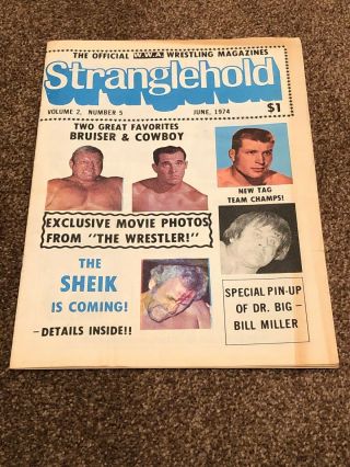 Wwa Wrestling Stranglehold Vol 2 5 June 1974 Bruiser Bobby Heenan Lineup Card