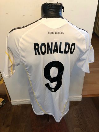 Mens Large Adidas Soccer Football Futbol Jersey Real Madrid 9 Ronaldo