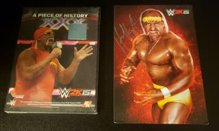 Wwe 2k15 Hulk Hogan Authentic Ring Canvas Collector Plaque & Postcard